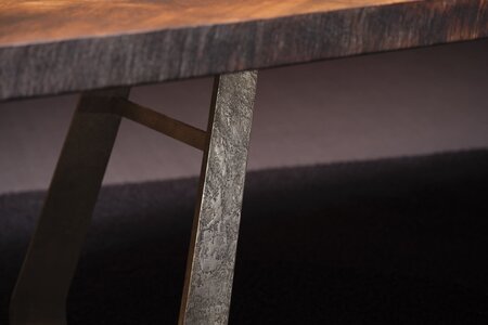 Massivholztisch mit Bronze-Edelstahlfüssen